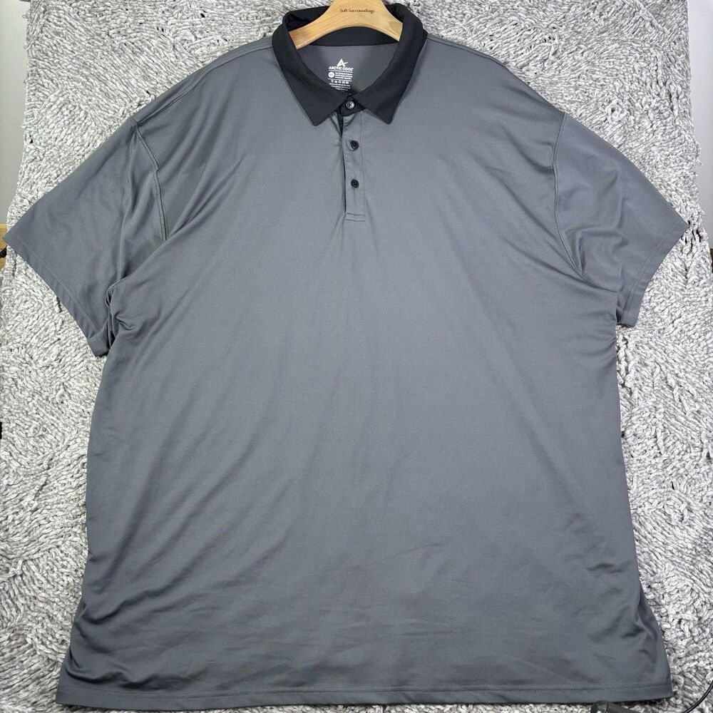 Arctic Cool Polo Shirt Mens 4XL Short Sleeve Gray Stretch Golf Summer Preppy